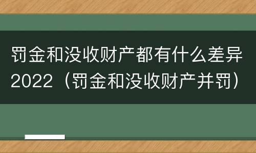 罚金和没收财产都有什么差异2022（罚金和没收财产并罚）
