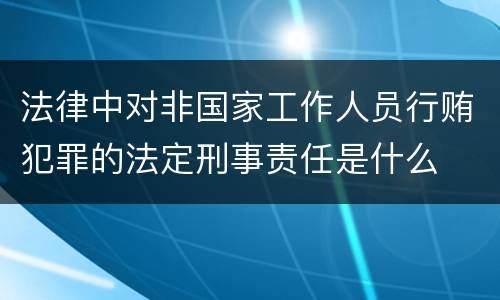 法律中对非国家工作人员行贿犯罪的法定刑事责任是什么