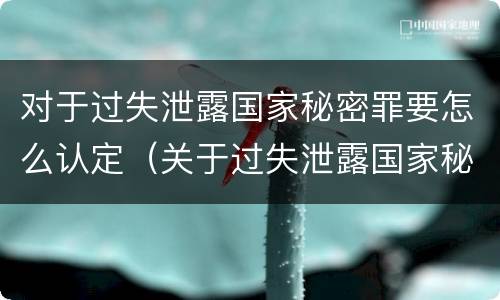 对于过失泄露国家秘密罪要怎么认定（关于过失泄露国家秘密罪的立案标准）