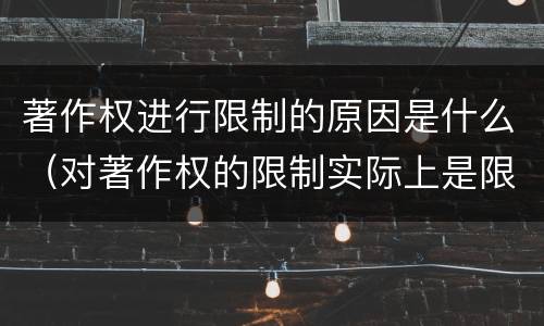 著作权进行限制的原因是什么（对著作权的限制实际上是限制著作权的）