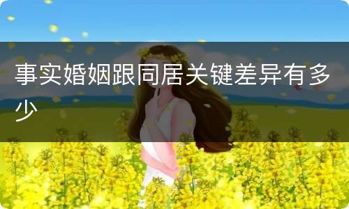 事实婚姻跟同居关键差异有多少