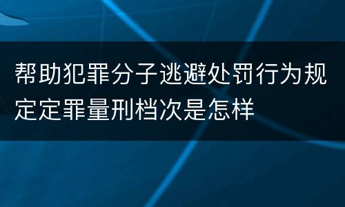 帮助犯罪分子逃避处罚行为规定定罪量刑档次是怎样