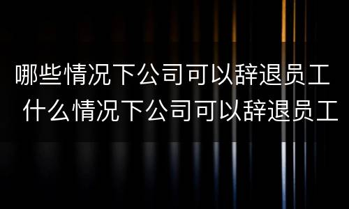 哪些情况下公司可以辞退员工 什么情况下公司可以辞退员工