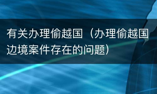 有关办理偷越国（办理偷越国边境案件存在的问题）