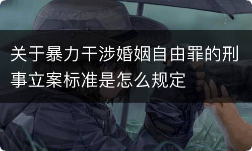 关于暴力干涉婚姻自由罪的刑事立案标准是怎么规定