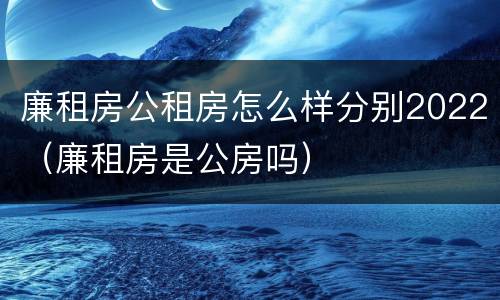 廉租房公租房怎么样分别2022（廉租房是公房吗）