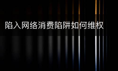 陷入网络消费陷阱如何维权