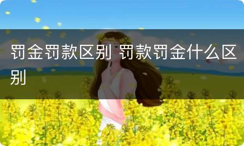 罚金罚款区别 罚款罚金什么区别