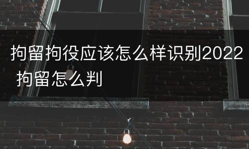 拘留拘役应该怎么样识别2022 拘留怎么判