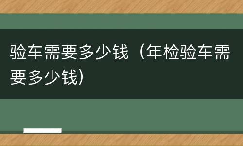 验车需要多少钱（年检验车需要多少钱）