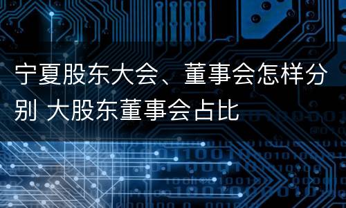 宁夏股东大会、董事会怎样分别 大股东董事会占比