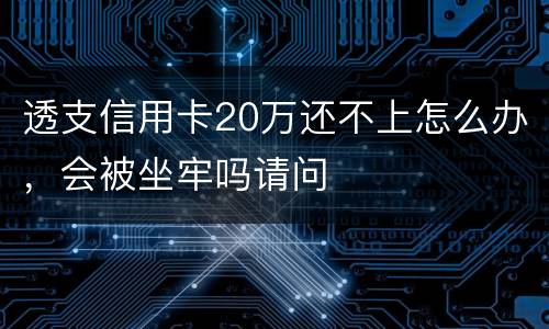 透支信用卡20万还不上怎么办，会被坐牢吗请问