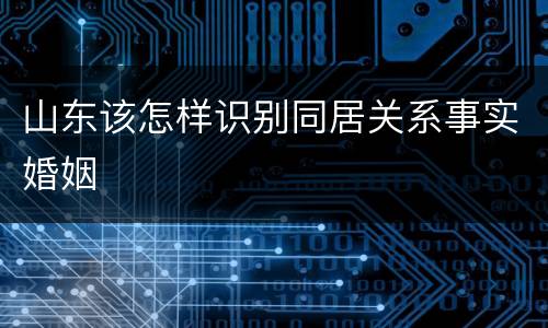 山东该怎样识别同居关系事实婚姻