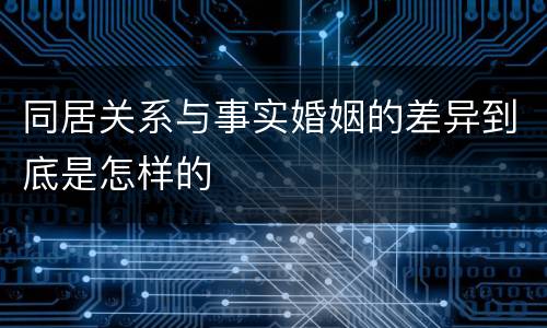 同居关系与事实婚姻的差异到底是怎样的