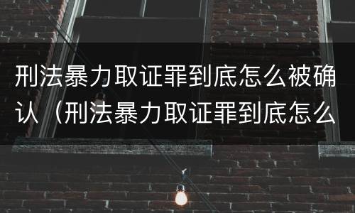 刑法暴力取证罪到底怎么被确认（刑法暴力取证罪到底怎么被确认的）