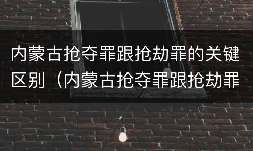 内蒙古抢夺罪跟抢劫罪的关键区别（内蒙古抢夺罪跟抢劫罪的关键区别）
