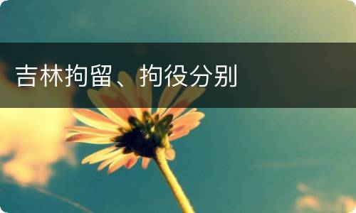 吉林拘留、拘役分别