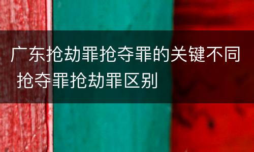 广东抢劫罪抢夺罪的关键不同 抢夺罪抢劫罪区别