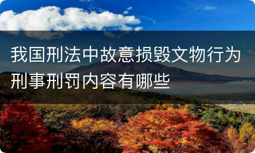我国刑法中故意损毁文物行为刑事刑罚内容有哪些