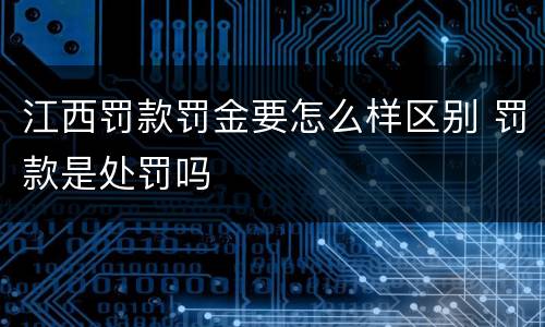 江西罚款罚金要怎么样区别 罚款是处罚吗