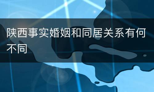陕西事实婚姻和同居关系有何不同