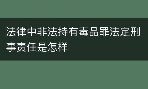 法律中非法持有毒品罪法定刑事责任是怎样
