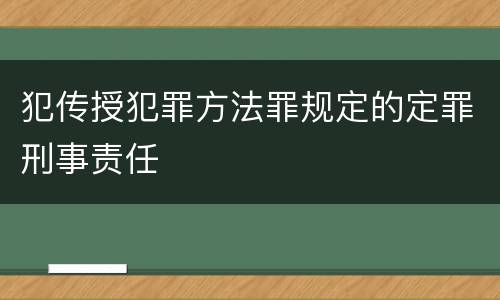 犯传授犯罪方法罪规定的定罪刑事责任