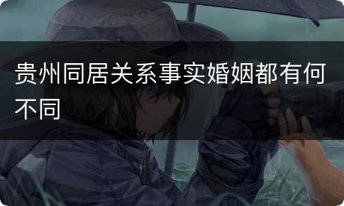 贵州同居关系事实婚姻都有何不同