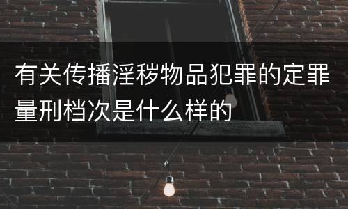 有关传播淫秽物品犯罪的定罪量刑档次是什么样的