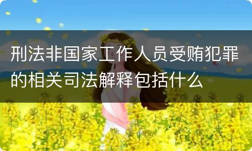 刑法非国家工作人员受贿犯罪的相关司法解释包括什么