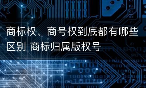 商标权、商号权到底都有哪些区别 商标归属版权号