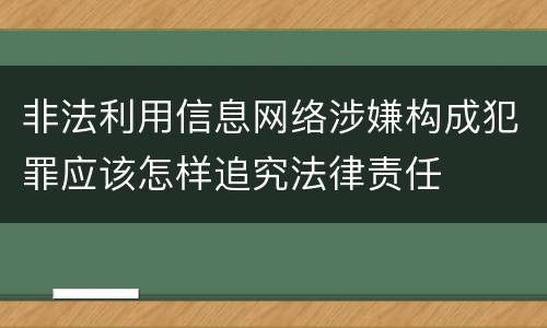 非法利用信息网络涉嫌构成犯罪应该怎样追究法律责任