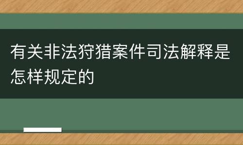 有关非法狩猎案件司法解释是怎样规定的