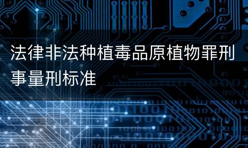 法律非法种植毒品原植物罪刑事量刑标准