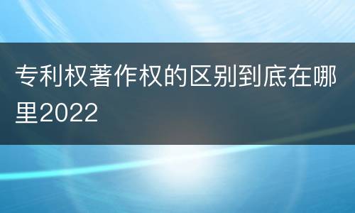 专利权著作权的区别到底在哪里2022
