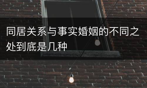 同居关系与事实婚姻的不同之处到底是几种