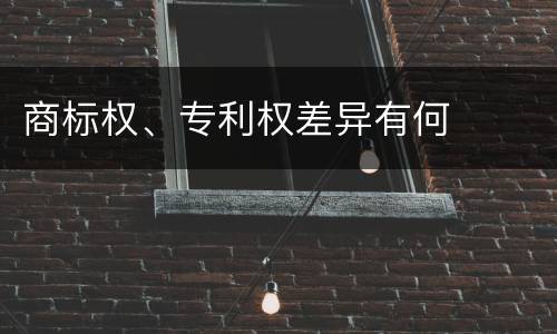 商标权、专利权差异有何