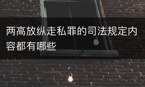 两高放纵走私罪的司法规定内容都有哪些