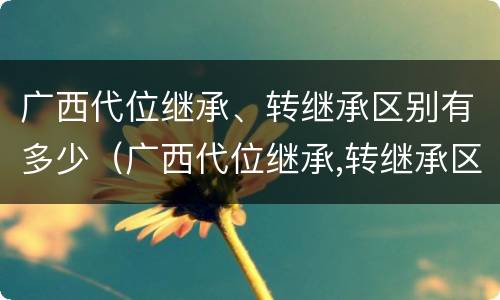 广西代位继承、转继承区别有多少（广西代位继承,转继承区别有多少条）