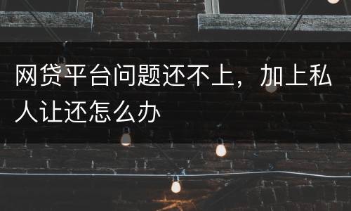 网贷平台问题还不上，加上私人让还怎么办