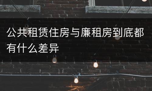 公共租赁住房与廉租房到底都有什么差异