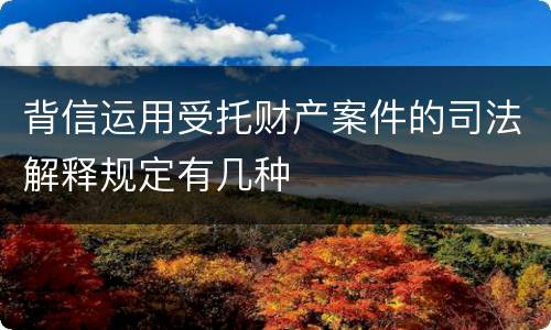 背信运用受托财产案件的司法解释规定有几种