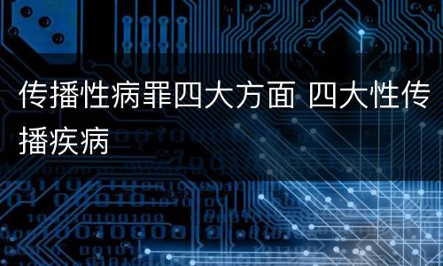 传播性病罪四大方面 四大性传播疾病