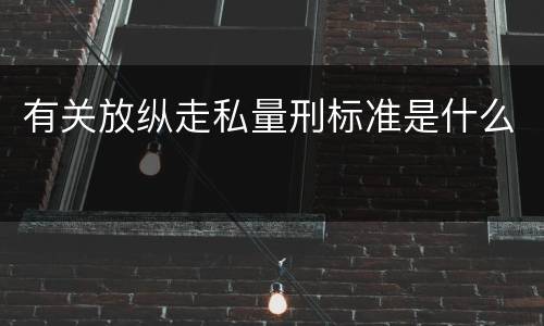 有关放纵走私量刑标准是什么