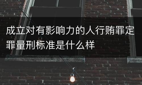 成立对有影响力的人行贿罪定罪量刑标准是什么样