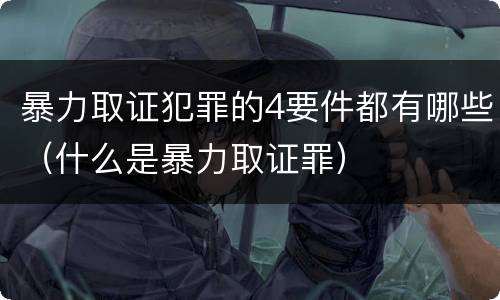 暴力取证犯罪的4要件都有哪些（什么是暴力取证罪）
