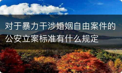 对于暴力干涉婚姻自由案件的公安立案标准有什么规定