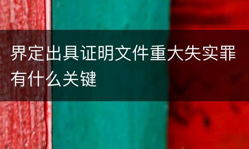 界定出具证明文件重大失实罪有什么关键