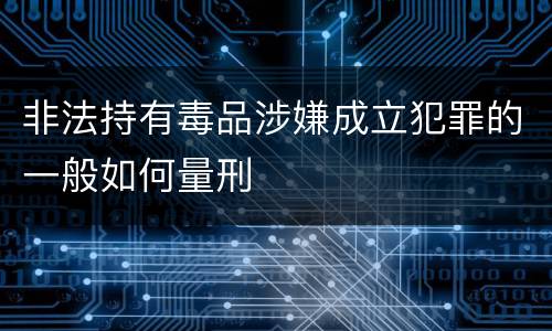 非法持有毒品涉嫌成立犯罪的一般如何量刑