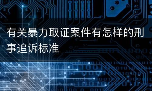 有关暴力取证案件有怎样的刑事追诉标准
